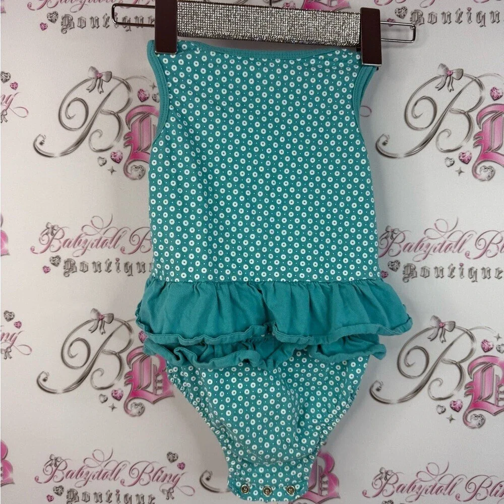 Carter's one piece daddy’s girl whale polka dot Aqua Polka Dot Bodysuit ruffle
